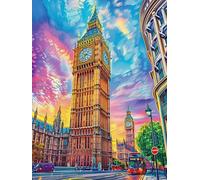 Coucher de Soleil sur la Ville de Big Ben 300 Pièces Puzzle Débutant en Carton Anti-Déchirure Facile Apprentissage Anti-Stress Passe-Temps Cadeau Fête des Mères Petit Prix 300 PCS