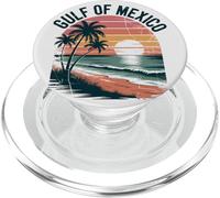 Coucher de Soleil sur Le golfe du Mexique - Graphique rétro Plage Paradis PopSockets PopGrip pour MagSafe