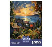 Coucher de Soleil sur Le Port Puzzle 1000 Pièces Educa Jouet en Bois Cadeau Unique De l'art De La Décoration Art Jeu Éduchatif Challenge Toy pour Adultes Et Enfants À Partir De 12 Ans 70x50cm/1000pcs