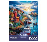 Coucher de Soleil sur Le Port Puzzle 1000 Pièces Educa Jouet en Bois Divertissement Créatif De l'art De La Décoration Jeu Éduchatif Challenge Toy Adultes & Enfants des 14 Ans 70x50cm/1000pcs