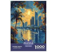Coucher de Soleil sur Le Port Puzzle 1000 Pièces Educa Jouet en Bois Divertissement Créatif Décoration Intérieure Art Jeu Éduchatif Challenge Toy Adultes & Enfants des 14 Ans 70x50cm/1000pcs