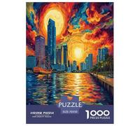 Coucher de Soleil sur Le Port Puzzle 1000 Pièces Educa Jouet en Bois Jeu D'Intelligence Décoration Intérieure Jeu Éduchatif Challenge Toy Adultes Et Enfants À Partir De 14 Ans 70x50cm/1000pcs