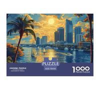 Coucher de Soleil sur Le port1000 Piece Jigsaw Puzzle for Adults and Kids Family Game beautéChallenging Home Decors Great Gift Idea70x50cm/1000pcs