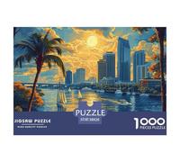 Coucher de Soleil sur Le port1000 Piece Jigsaw Puzzles for Adults and Kids Educhational Games beautéChallenging for Home Decoration Great Gift Idea38x26cm/1000pcs