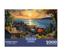 Coucher de Soleil sur Le port1000 Pieces Jigsaw Puzzles for Adults and Kids Educhational Games Magnifique paysageFun and Challenging Home Decors Great Gift Idea38x26cm/1000pcs
