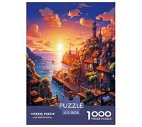 Coucher de Soleil sur Le port1000 Pieces Jigsaw Puzzles for Adults Family Game beautéFun and Challenging Home Decors Great Gift Idea38x26cm/1000pcs