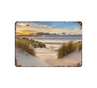 Coucher de soleil sur les dunes,Panneau en métal - Plaque murale pour maison, bar, café, salle de jeux, garage,20 x 30 cm (8 x 12 inch)-P17