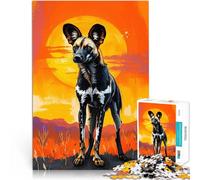 Coucher de Soleil sur Les lycaons Puzzles pour Adolescents de 1000 pièces Impossible est idéal comme Cadeau pour Toute la Famille 38x26cm