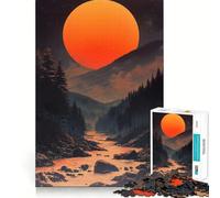 Coucher de Soleil sur Les Montagnes, Paysage Japonais, Puzzle de 1000 pièces pour Adolescents, Jeu de réflexion, Jeu de Groupe, découpe de précision, Cadeau de Festival 50x75cm
