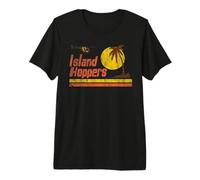 Coucher de Soleil sur Magnum Island Retro Hoppers en PI T-Shirt Haut de Gamme