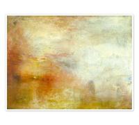 Coucher de soleil sur un lac Poster de Joseph Mallord William Turner 70 x 50 cm Marron Tableaux Décoration murale