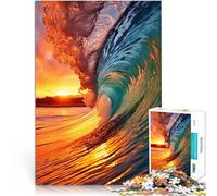 Coucher de Soleil sur Une Plage Tropicale Puzzle 1000 pièces pour Adultes Jeu Pratique est idéal comme Cadeau pour Toute la Famille 38x26cm