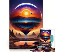 Coucher de Soleil sur Une planète inconnue Puzzle de 1000 pièces pour Adolescents Jeu de réflexion Simple et Amusant Découpe précise Père Noël Vœux 38x26cm