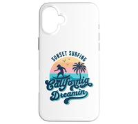 Coucher de Soleil Surf California Dreamin USA Surfer Coque pour iPhone 16 Plus