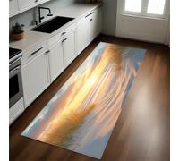 Coucher De Soleil Tapis de Cuisine Dunes de Sable et algues Antidérapant Lavable 60 x 180 cm pour Cuisine Couloir Salon Chambre Salle de Bain