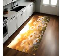 Coucher De Soleil Tapis de Cuisine Marguerite Antidérapant 50 x 80 cm Devant Évier Anti-Salissures Lavable Cuisine Buanderie Entrée Couloir