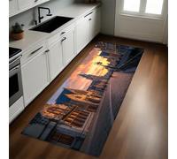 Coucher De Soleil Tapis de Cuisine Rues de Style européen Antidérapant Lavable Devant Évier Long 40 x 120 cm pour Couloir Buanderie Salle à Manger Chambre Cuisine