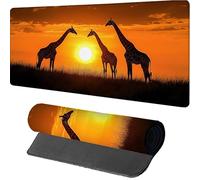 Coucher De Soleil Tapis de Souris Gaming 1000x500x3mm, Girafe Tapis de Souris XXL, sous Main Bureau, Mouse Pad avec Rubber Base, Accessoires Bureau, Mousepad avec Coutures sur Les Bords, H-2049