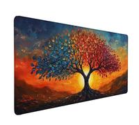 Coucher De Soleil Tapis de Souris XXL 800 x 400 mm, Tapis Souris Rouge sous Main Bureau avec Bords Cousus, Imperméable Mouse Pad Base en Caoutchouc Antidérapant Surface pour Gamer, Cadeau -lsy2603PB