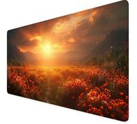 Coucher de soleil Tapis de Souris xxl 900 x 400 mm, Jaune Tapis Souris Gamer avec Base Anti-Dérapage, Bords Cousus Design, Imperméable Mouse Pad pour Gaming Accessoire Bureau, Decoration Maison 5f-17A