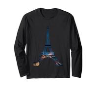 Coucher de soleil Tour Eiffel Paris City Night Scene Manche Longue