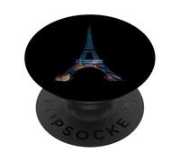 Coucher de soleil Tour Eiffel Paris City Night Scene PopSockets PopGrip Adhésif