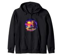 Coucher de Soleil Tropical Midnight Owl Sweat à Capuche