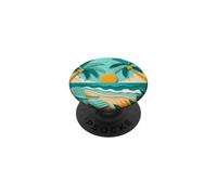 Coucher De Soleil Vacances D'été Tropical Sea Beach PopSockets PopGrip Adhésif