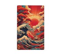 Coucher de soleil vague art japonais simple bascule blanc plaque murale interrupteur couvercle décoratif 1 gang pour cuisine salle de bain taille 11,4 x 7 cm