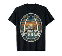 Coucher de Soleil Vintage du Parc National Gateway Arch, Saint-Louis, Missouri T-Shirt