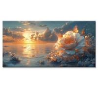 Coucher soleil Diamond Painting Adulte Enfant 5D DIY Loisirs Créatifs Adultes Difficile Accessoires Inclus Fleur Broderie Diamant Painting kit Peinture Bricolage Grand Format Strass 55x110cm y-6182