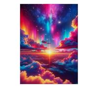 Coucher Soleil Nuage Ciel Puzzle, 1000 Pièces Jeu Intérieur Adulte | 52x38cm Carton, Exercice Mental, Découpe Précise, Amateurs Puzzles, Réduction Stress