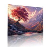 Coucher Soleil Puzzle Adulte 80 pièces Educa Puzzles Classiques Impossible Arbre Je m'emmerdais Qualité Supérieure Mystery Challenge, Toy avec Inclure Colle, pour Adultes et Enfants 15x20cm t-603