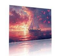 Coucher Soleil Puzzle Adulte 80 pièces Educa Puzzles Classiques Impossible Voilier Je m'emmerdais Qualité Supérieure Mystery Challenge, Toy avec Inclure Colle, pour Adultes et Enfants 15x20cm t-521