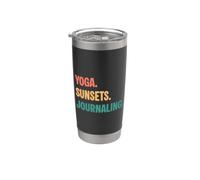 Couchers de soleil de yoga vintage pour les amateurs de journal Gobelet isotherme en acier inoxydable double paroi