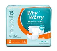 Couches Adultes pour Incontinence Grave, Changes Complets pour Homme et Femme, Culotte Absorbante Jetables pour Fuite Urinaire, Contrôle des Odeurs, Unisexe, Taille S, 15 Unités
