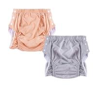 Couches adultes réutilisables 2 pièces for femmes,style coton/polyester | Couches lavables en tissu imperméables for incontinence,pantalons réglables,sous-vêtements anti-fuite(Cotton 3,X-Large)