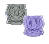 Couches adultes réutilisables 2 pièces for femmes,style coton/polyester | Couches lavables en tissu imperméables for incontinence,pantalons réglables,sous-vêtements anti-fuite(Polyester 3,X-Large)