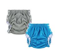 Couches adultes réutilisables 2 pièces for femmes,style coton/polyester | Couches lavables en tissu imperméables for incontinence,pantalons réglables,sous-vêtements anti-fuite(Polyester 2,XX-Large)