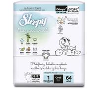 Couches Bébé Sleepy Bio Natural - Protection naturelle & douceur optimale T1 x 64 (2 à 5 Kilos)