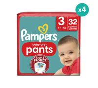 Couches-Culottes Baby Dry Taille 3 - Pampers - 32 Couches - 6kg - 11kg Multicolore