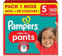 Couches-Culottes Pampers Baby-Dry Taille 5 - 160 Couches - Pack 1 Mois