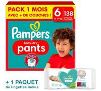 Couches-Culottes Pampers Baby-Dry Taille 6 - Pack 1 Mois 138 Couches Multicolore