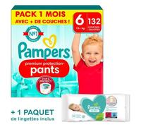 Couches-Culottes Pampers Premium Protection Pants Taille 6 - Pack 1 Mois 132 Couches Multicolore