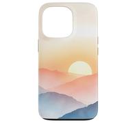 Couches de Montagnes Douces, Lever du Soleil, Horizon, Paysage Brumeux Coque pour iPhone 13 Pro