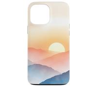 Couches de Montagnes Douces, Lever du Soleil, Horizon, Paysage Brumeux Coque pour iPhone 13 Pro Max