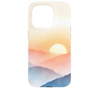 Couches de Montagnes Douces, Lever du Soleil, Horizon, Paysage Brumeux Coque pour iPhone 15 Pro