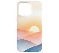 Couches de Montagnes Douces, Lever du Soleil, Horizon, Paysage Brumeux Coque pour iPhone 15 Pro Max