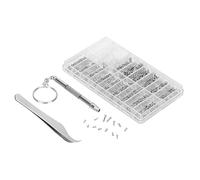 Couches de réparation Kit de réparation Conception de boîtes de rangement assorties 1000pcs Vis et coussinets avec tournevis micro pinceau pour horloge de montre Spectacle de (Type 1)