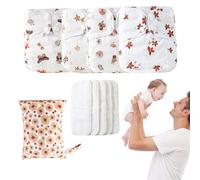 Couches en tissu pour bébé - Taille moyenne pour les polyester TPU, ensemble de couches réutilisables, housse imperméable réglable | Parfait pour les tout-petits garçons filles voyage à la maison